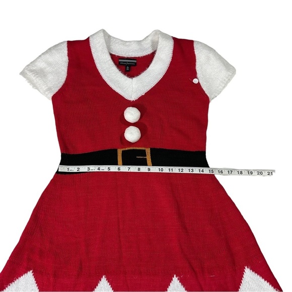Allison Britney Red White Black V-Neck Sweater Dress Sz S NWOT Mrs Santa Claus - Picture 13 of 14
